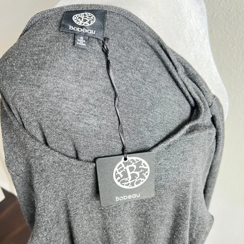 New Bobeau Gray Long Sleeve Sweater Women's S Stretch Pullover Comfortable